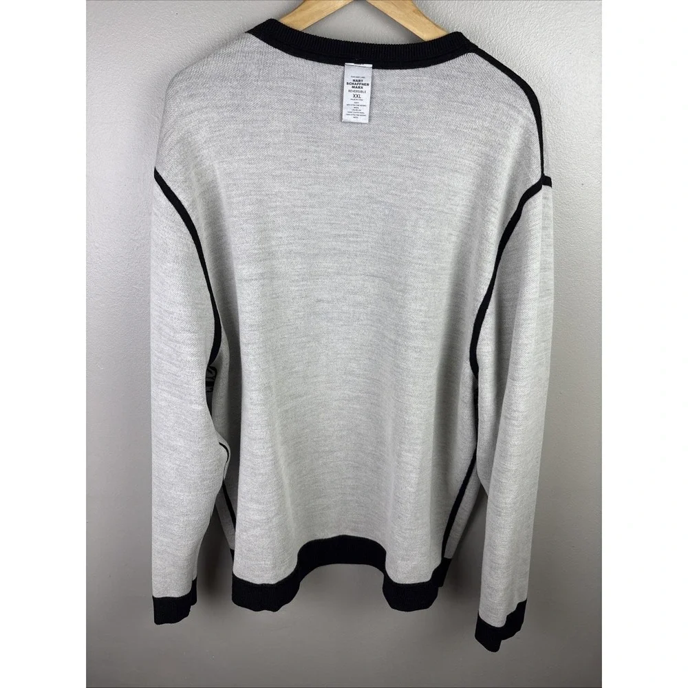 Reversible Merino Wool Sweater Fair Isles Hart Schaffer Marx Black And White XXL